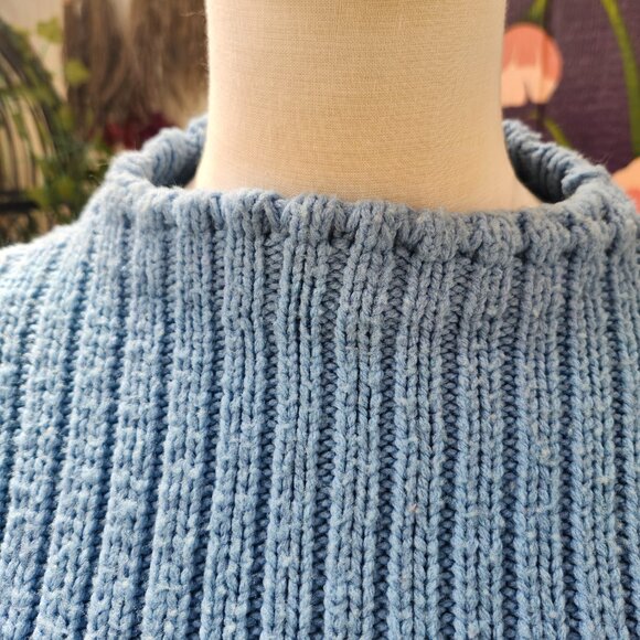 Joan Sweater / Vintage 1950's Baby Blue Knit Acrylic Sweater by Joan Marie - Picture 7 of 16